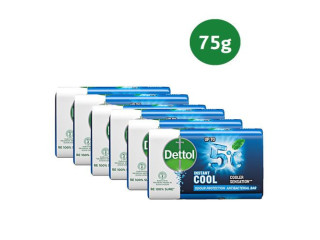 Dettol Antibacterial Bathing Soap - Instant Cool 75g - Pack of 6