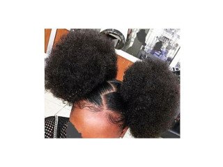 2 Pieces Of Afro Kinky Curl Hair Bun For Ladies - Black