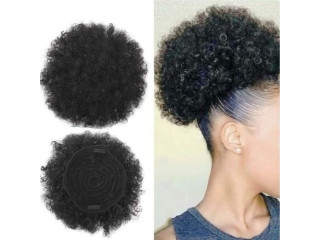 Hair Bun Black Adjustable Afro Bun Hair Piece